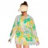 3pcs Women Split Swimsuit Cute Printing Sleeveless Tops Shorts Bikini Set With Long Sleeves Sunscreen Cover up 039928 blue L