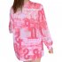 3pcs Women Split Swimsuit Cute Printing Sleeveless Tops Shorts Bikini Set With Long Sleeves Sunscreen Cover up 039928 blue L