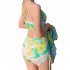 3pcs Women Split Swimsuit Cute Printing Sleeveless Tops Shorts Bikini Set With Long Sleeves Sunscreen Cover up 039928 pink M