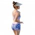 3pcs Women Split Swimsuit Cute Printing Sleeveless Tops Shorts Bikini Set With Long Sleeves Sunscreen Cover up 039928 pink M