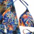 3pcs Women Swimsuit Suit Quick drying Fashion Printing Sexy Bikini Set For Summer Beach Party Swimming color 4 S