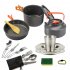 3pcs set Camping   Cookware  Set For Outdoor Cooking Teapot Picnic Tableware Kettle Pot Frying Pan black