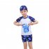 3pcs set Children Boy Cartoon Dinosaur Pattern Swimsuit  White Triceratops M