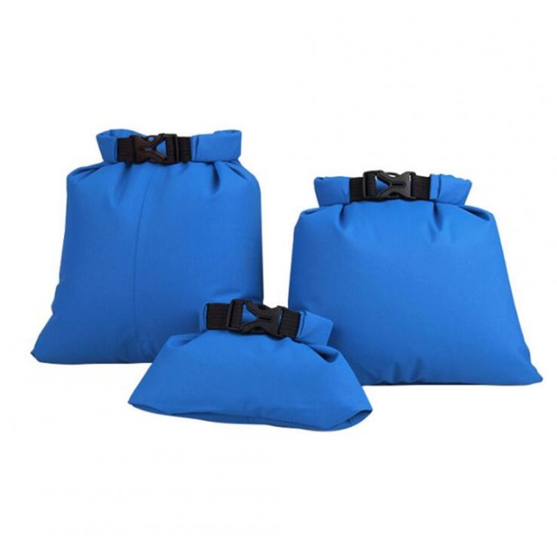 3pcs/set Coated Waterproof Dry Bag Storage Pouch Rafting Canoeing Boating Dry Bag sapphire_1.5L 2.5L 3.5L