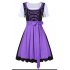 3pcs set Female Bavarian Traditional Dirndl Dress Elegant Dress for Beer Festival  purple L