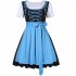 3pcs set Female Bavarian Traditional Dirndl Dress Elegant Dress for Beer Festival  blue XL
