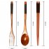 3pcs set Portable  Tableware Wooden Chopsticks Spoon Fork For Household Table 23 5 Golden tangled wire