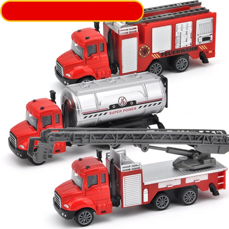 3pcs/set Simulate Sliding Alloy Car Model 1:64 Kids Toys Set Collection Fire series