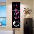 3pcs set Unframed Vase with Flowers Canvas Porch Corridor Frameless Vertical Home Decoration Wall Paintings Pink 60X60cm
