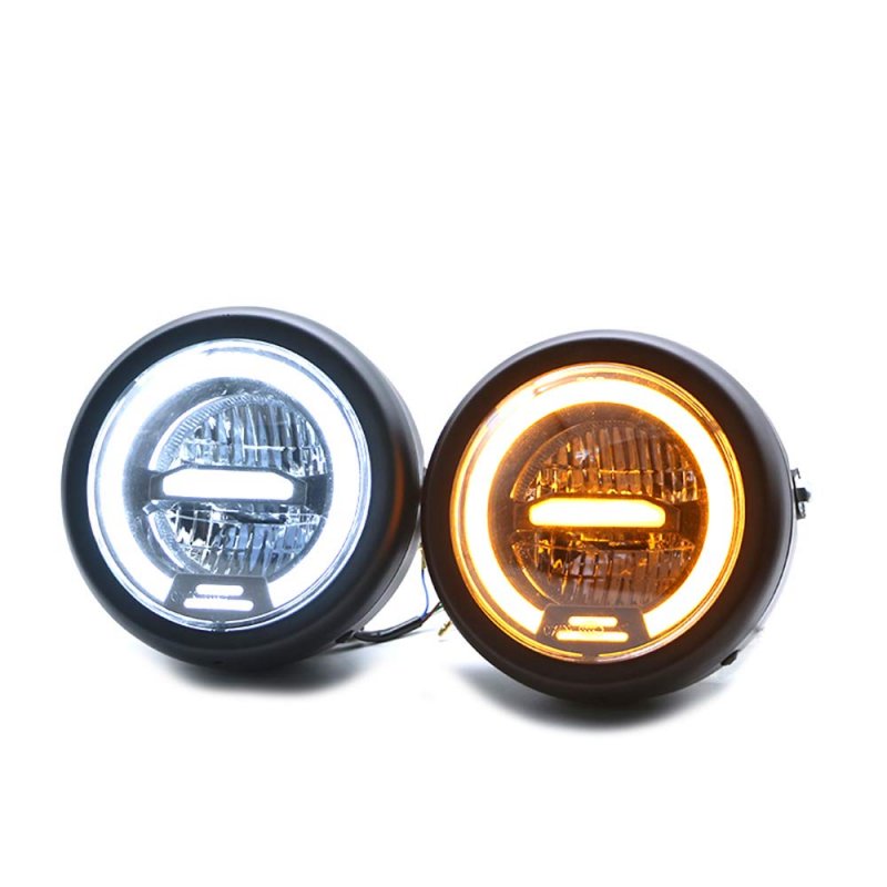 6.5Inches Metal LED Retro Motorcycle Headlight Universal Cafe Racer Vintage Motorcycle LED Headlamp 
