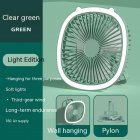 3w 5v Portable Mini Fan With Led Light 3 Levels Usb Rechargeable Air Cooling Fan Household Electrical Appliances Green