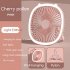 3w 5v Portable Mini Fan With Led Light 3 Levels Usb Rechargeable Air Cooling Fan Household Electrical Appliances White