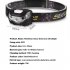 3w LED Headlight With Motion Sensor 3 Modes Super Bright Long lasting Head Front Light Emergency Light For Exploring Running Fishing White