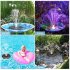 3w  LED  Solar  Fountain 1500mah Solar Battery Fountain With 6 Nozzles Garden Pond Fountain Pump Black