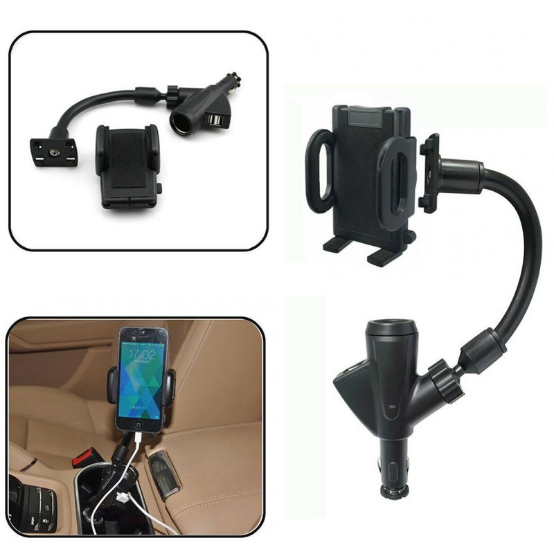 Car  Cigarette  Lighter  Phone  Holder Rechargeable Universal Dual Usb 5v 2a Electronic Gps Navigation Holder 