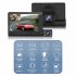 4 0 Inch HD 1080P Car Driving Recorder 170 Degree Wide angle Three Lens Touch Screen Car Dash Camera Video Recorder Black
