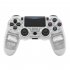 4 0 Wireless Bluetooth Controller Gamepad with Light Strip for PS4 Transparent white