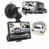 4 0 inch 1080p Hd Car  Dash  Cam H35 Hidden Ultra Wide Angle 3 Lens Night Vision Driving Recorder Waterproof Rear Camera Parking Monitor Black