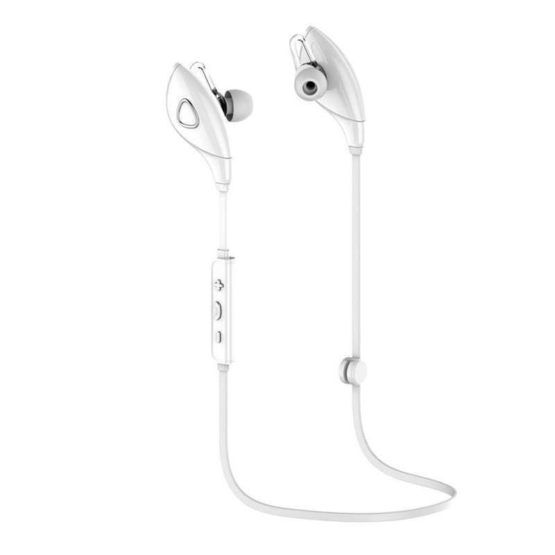 4.1 Bluetooth Earphone Earloop Earbuds Stereo Bluetooth Headset Wireless Sport Earpiece Handsfree white
