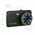 4  1080P Dual Lens Car Dashboard DVR Video Recorder Dash Cam   Rearview Camera black