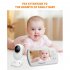 4 3 Inch Baby  Monitor With Camera Built in Large capacity Lithium Battery High Contrast Colorful Lcd Monitor Two way Baby Care Device White