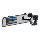 4 3 Inch Car Mirror Camcorder and Rear View Camera Combination features a 1080p 3 0MP Front and 720p 1 3MP Rear as well as GPS  G sensor and IR Night Vision