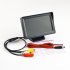 4 3 Inch Car Screen Monitor Parking Reverse Safety Distance Scale Lines 180 Degree Rotating 2 Input LCD Screen black