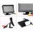4 3 Inch Car Screen Monitor Parking Reverse Safety Distance Scale Lines 180 Degree Rotating 2 Input LCD Screen black