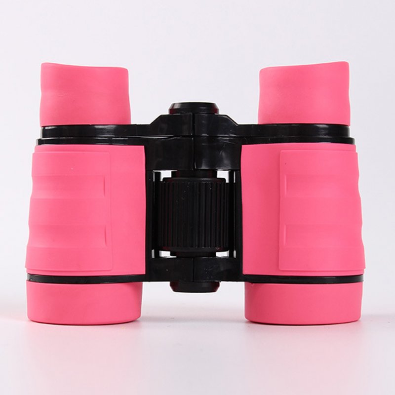4*30 Colorful Rubber Handle Anti-skid Children Toy Binocular Telescope Pink