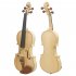 4 4 Full Size Acoustic Violin For Beginners Starter Kit With Case Shoulder Rest Bow Strings Tuner Cleaning Cloth Wood color full set