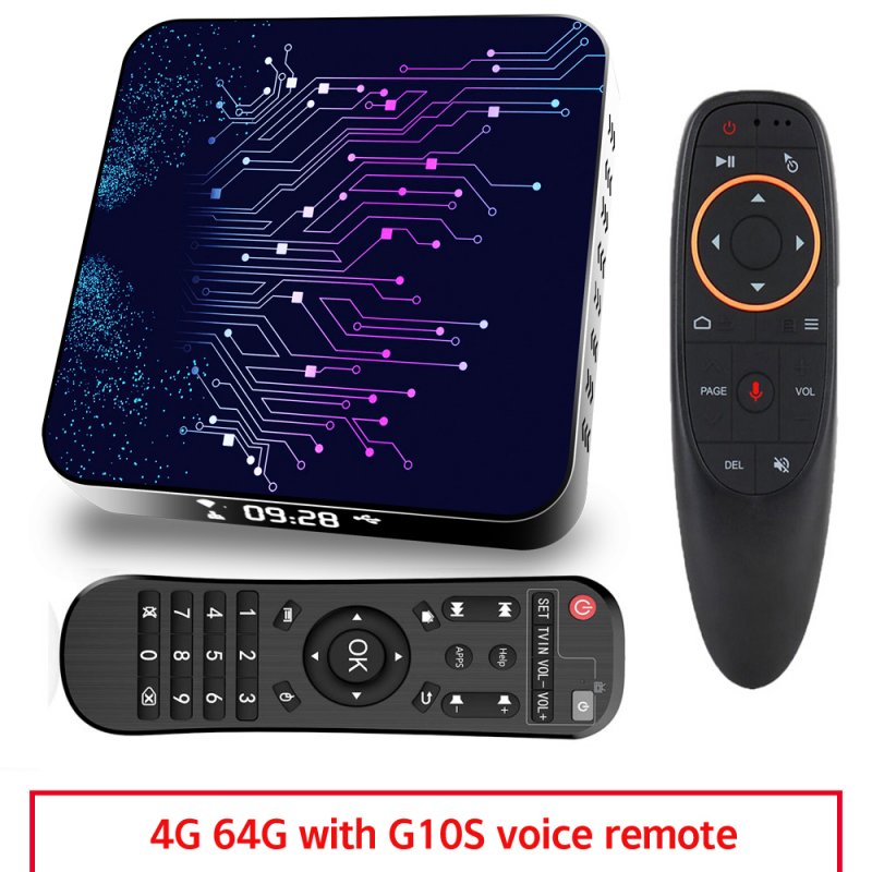 4+64gb Tv Box Tp02 Rk3318 Android 10 Tv Box With Remote Control 4+64G_US plug+G10S remote control