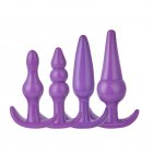 4/8/10pcs Reusable Washable Anal Plug Set Multiple Colors Anal Dilator Toys Adults Sex Toys For Men Women 4pcs purple
