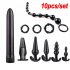 4 8 10pcs Reusable Washable Anal Plug Set Multiple Colors Anal Dilator Toys Adults Sex Toys For Men Women 10pcs purple