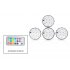 4 Circular RGB LED lights with remote controls  13 different colors and IP 54 waterproof rating