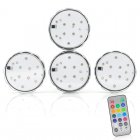 4 Circular RGB LED lights with remote controls  13 different colors and IP 54 waterproof rating