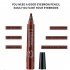 4 Colors 3D Microblading Eyebrow Tattoo Pen 4 Fork Tips Waterproof Fine Sketch Liquid Eyebrow Pencil  02 dark brown