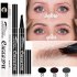 4 Fork Tip Head Eyebrow Pencil Smudge proof Long lasting Non Staining Brows Pen   Black 01