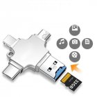 4 In 1 Card Reader Micro Card Adapter Usb 3 0 Micro Sd To Usb Card Reader Otg Adapter For Iphone silver