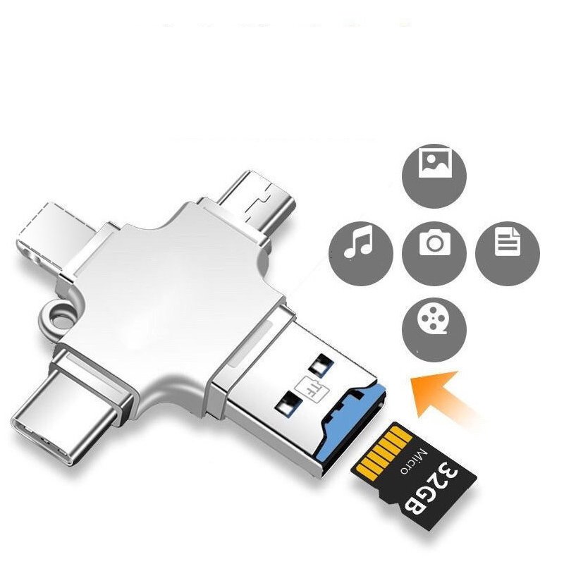4 In 1 Card Reader Micro Card Adapter Usb 3.0 Micro Sd To Usb Card Reader Otg Adapter For Iphone