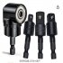 4 In 1 Impact Drill Bit Extender 360 Degree Rotatable 1 4 3 8 1 2 Inch Universal Socket Adapter Set Black