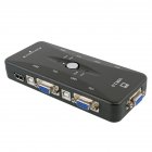 4 In 1 Out USB 2.0 VGA KVM Switch Switcher Manually for Keyboard Mouse <span style='color:#F7840C'>Monitor</span> Adapter black