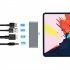 4 In 1 Usb C Hub Adapter With Aux 3 5mm Interface 4k Hdmi compatible Compatible For Ipad Pro 11 12 9 2019 2020 grey
