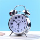 4 Inch Metal Round Alarm Clock Mute Accurate Retro Luminous Bedside Clock