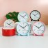 4 Inch Round Alarm Clock With Night Light Silent Large Digital Display Bedside Alarm Clock sky blue