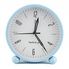 4 Inch Round Alarm Clock With Night Light Silent Large Digital Display Bedside Alarm Clock sky blue