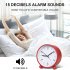 4 Inch Round Alarm Clock With Night Light Silent Large Digital Display Bedside Alarm Clock red