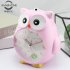 4 Inches Cute Cartoon Owl Shape Alarm Clock Silent Night Light Student Kids Alarm Clock Pink