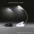 4 LED Reading Lamp Rechargeable and Flexible Gooseneck Nightlight Desktop Clip Light with Stand Music Stand Light Black