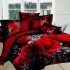 4 PCS 3D Big Red Rose Floral Bedding Sets Wedding Duvet Cover Sheet Pillow Cases Bed Set