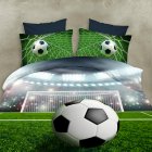 4 PCS 3D Football Bedding Sets Quilt Duvet Cover + Bed Sheet + Pillowcase Creative Personality Household Items